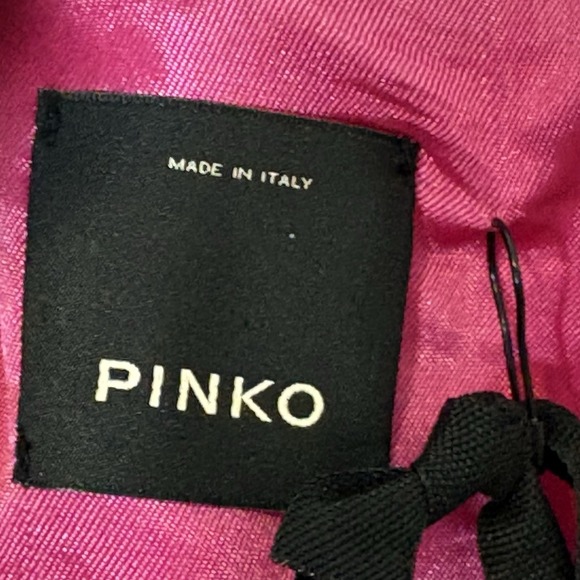 Pinko GAFF ABITO Fuchsia Ruffle Midi Dress IT 38 US 2 Elegant Cocktail - Picture 11 of 15